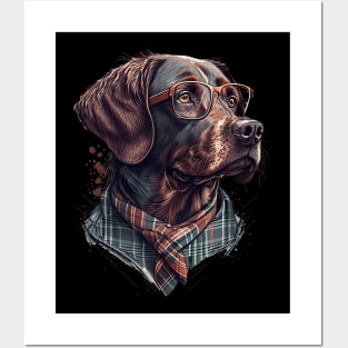 Pointer dog hipster Posters and Art